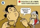 Lautapelin ohjeet esitettiin sarjakuvana.