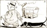 Mäyräkoiraa taluttamassa. <br />