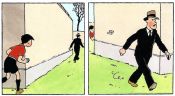 Perspektiivi kuljettaa kuvaa.
© Editions Casterman