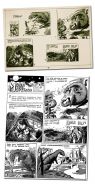 Sivu vuoden 1947 albumista ja sama sivu alkuperäisenä Isku-lehdestä.