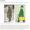 Asekauppias Zaharoff (La Crapouillot) ja asekauppias Bazaroff (Herge). Kuvakaappaus Tintin.comista.