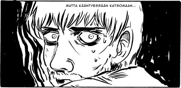Flar kääntyy katsomaan kauhuissaan