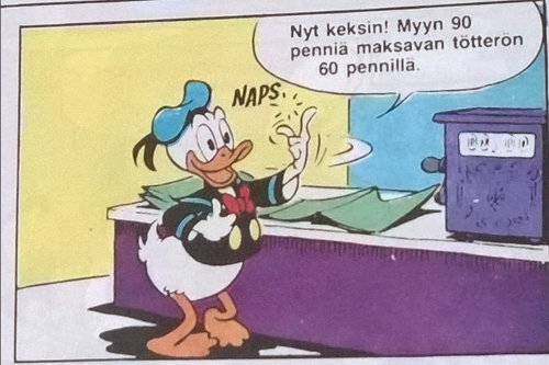 Aku saa idean ja napsauttaa sormia sen merkiksi