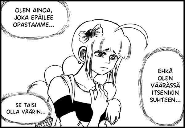 Mimosa kyseenalaistaa itseään.