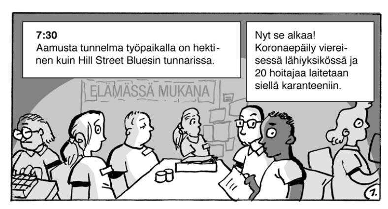 Mika Myyryn työpäivän alku 1.4.2020.